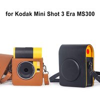 with Shoulder Strap Instant Camera Case PU Leather Shockproof Protective Cover Anti Scratch for Kodak Mini Shot 3 Era MS300