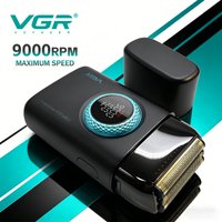 VGR rasoir homme rasoir électrique hommes rasoir electrique homme Rasoir Professionnel Tondeuse à barbe 9000 tr/min Électrique Rasoir Rechargeable Machine à raser Lumières LED Métal Rasoir pour hommes