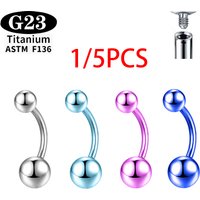 ASTM F136 G23 Titanium Anodizing Belly Button Belly Internally Threaded Navel Rings Belly Bars Piercing Body Jewelry