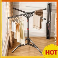 Tripod Clothes Drying Rack with 4 Poles Foldable Drying Rack Rotatable Arms Clothes Dryer Stand for Indoor Outdoor