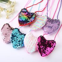 Decorative Kids Tote Bag Heart Shape Shoulder HandBags Kids Coin Purse Bag Mini Cute Princess Kids Funny Shoulder Bag