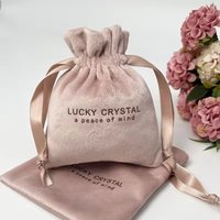 Custom logo printing drawstring pouch small custom jewelry gift velvet bag Jewelry Ring Packaging Bags Wedding Party Favors Bag