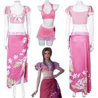FF7 Rebirth Aerith Women Cosplay Beach Dress Bikini Suits Anime Game Final Cosplay Fantasy Costume Disguise Fantasia Outfits