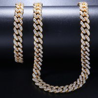 Uwin 9mm Iced Out Cuban Chian CZ Punk Pink Miami y2k Necklace Jewelry For Gift Women Accessories
