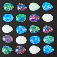 Synthesis Opal Cabochons Loose Gemstone Oval Fire Color Ring Face Flat Colorful Gemstone Cabochons Ring Setting DIY Jewelry