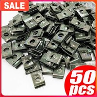 50/30/20/10pcs Car Motorcycle Scooter Moped Cover Metal Retainer U-Type Clips ArmyGreen Self-tapping Bumper Fastener Clip