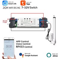 Tuya Smart Wifi Elektrischer Stellmotor-Controller, DC12V 24V 32V 2-Kanal-Relais-Fernbedienung, RF 433 Funksteuerung