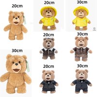 Teddy Bear Stuffed Plush Doll 20cm 30cm Cartoon Bears Toy TED2 Fluffy Animal Plushies Gift Child Home Collection Decor Ornament