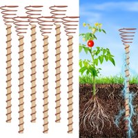 6Pcs Electroculture Plant Stakes Garden Coppers Coils Antennas For Growing Garden Plant Vegetables Using For Plants Fruits