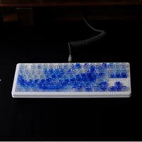 Aifei Waves Keycaps Fog Translucent 122 Keys ABS Double Shot Cherry Height for Mechanical Keyboard AULA F75 Mad 60he 68he Game