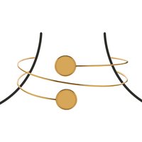Stainless Steel Choker 25mm Tray Resin Crafts Cabochon Base Double Wire Blank Craft Necklace for DIY Jewelry Making Supplies