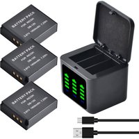 DB-120 Rechargeable Lithium-ion Battery,Triple Battery Charger with Type-C/Micro USB, Compatible with Ricoh GR IV GR4 Camera