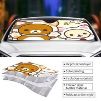 Popular Cute R-Rilakkuma Car Windshield Funny Sun Shade Foldable UV Ray Sun Visor Protector Sunshade For Front Window
