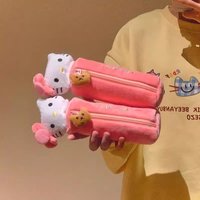 Kawaii Cartoon Pink Hello Kitty Pencil Bag Cute KT Cat Pencil Box Student School Stationery Supplies Kids Gifts