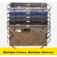 Custom Logo Waterproof Heavy Canvas Western Restaurant Storage Horticulture Adjustable Barista Waiter Short Skirt Half Apron