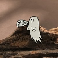 Halloween white ghost prank accessory Enamel Pin Cartoon Woman Dripping Oil Brooch Lapel Badges Jewelry Gift for Kids Friends