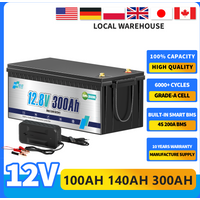 12V 300Ah 140Ah 100Ah Lithium LiFePO4-Batterie, 8000+ Deep Cycle Lithium-Batterien für Trolling-Motor, Wohnmobil, LKW, Kajak, Solarpanel