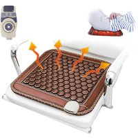 Jade Tourmaline Thermostat Mattress Massager Sitting Cushion With Smart Timer Remote Controller Far Infrared Heating Therapy Pad