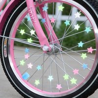 38pcs spoke beads and valve caps, star shaped wheel hub buckles, used for night riding and wheel decoration
