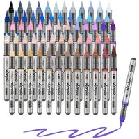 Acrylic Paint Pens Set 12 Pcs Brush Tip Acrylic Paint Pens Set for Artist Creation DIY Handcraft General Painting Stationery
