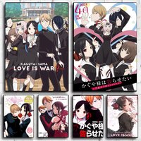 K-Kaguya Sama Love Is War Poster Stickers HD Waterproof Painting Wall Art for Bedroom Living Room Home Decor Decoration Gift