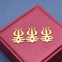 3pcs Hindu Trident Charms Stainless Steel Blessing Symbol Pendant for DIY Jewelry Making Necklace Earrings Accessories Wholesale