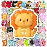 Adorable Button Stickers Vinyl DIY Toys Waterproof Decal for Scrapbook Diary Junk Journals Laptop Phone Luggage Decorative