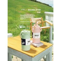 Stainless Steel Insulated Kettle - 1000/1200ML Vacuum Bottle with Straw for Travel
