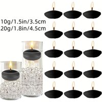6/16/30pcs 1.5 Inch/1.8 inch Black Floating Candles, Unscented Dripless Tealight Candles for Cylinder Vases, Centerpieces at Wed