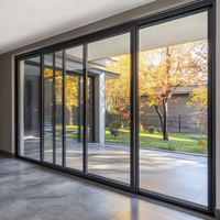 Modern Heavy Duty Glass Sliding Door Fashion Exquisite Household Rainproof Sliding Doors Silent Smooth Operation Partition Doors