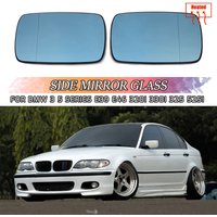 For BMW E46 Blue Left Right Side Car Glass Heated Rearview Mirror Glass 1998-2006