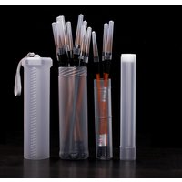 1PCS Transparent ABS telescopic pen holder, art painting brush pencil holder, suitable for outdoor sketching brush storage