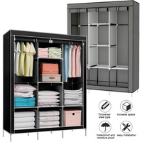 Tragbarer Kleiderschrank Kleiderorganizer aus Vliesstoff Aufbewahrungsschrank für Schlafzimmer 126*44*170cm Aufbewahrungsregale
