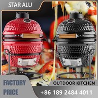 Ceramic BBQ Grill 13" - Stylish Kamado Grill for Apartment Balcony, Compact & Portable, 2-3 People Indoor-Outdoor Cooking