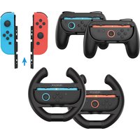 Steering Wheel Grip (4PCS) TNS-5109S for Switch/Switch 2 Joy-Con with Enhanced Grip,Oversized Top Buttons,Real Steering Feel