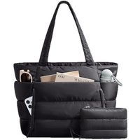 Trendy Quilted Tote Bag for Women Multi Compartment Zip Top Handbag Urban Stylish Daily Use Short Trip bags for women