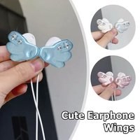 Angel Wings Wired Earphone Decoration 3D Wing Bling Stars DIY Headphone Accessories Kawaii Earbud Ornaments 1Pair 2026