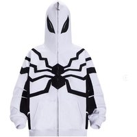 Y2K Hip Hop Hoodies Harajuku Spider Web Graphic Full Zipper Sweatshirt Gothic Punk Loose Pocket Women Jacket Coat Streetwear