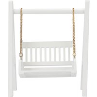 1/12 Dollhouse Swing With Gold Chain White Miniature Wooden Swing Exquisite Mini Dollhouse Decoration Tool