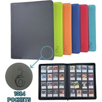 16-Pocket Card Binder (1024 Cards) – Black/ Industrial-strength storage for MTG TCG & sports cards. Collector's dream (6 colors)