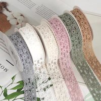 2 Yards Flower Embroidery Lace Fabric Trim DIY Headwear Wedding Home Accessories Handmade Sewing Repair