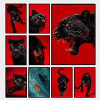 B-Black Panther Poster Art With Prints Home Bedroom Living Room Decoration Gift