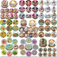 8 pieces/set of diamond art painting coasters with brackets, DIY cute calf pattern diamond art coasters, suitable for both adult