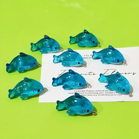 6pcs Per Pack Cute Shark Resin Charm Pendant Mobile Phone Chain Keychain Jewelry Making Accessories Supplies