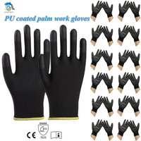 10-50 Pairs of Nylon PU Gloves Safety Work Gloves Repair Special Gloves Palm Coated Gloves Carpenter Repair Worker Supplies