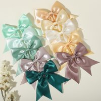 2/5Pcs Lovely Solid Color Ribbon Bows Hair Clip for Kids Girls Hairpins Barrettes Handmade Headwear Baby Hair Accessories