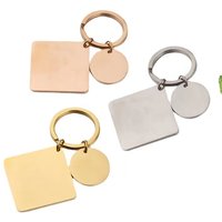 10Pcs Square Keyring Strip Blank Key Chain Mirror Polished Stainless Steel Keychains For DIY Making Keychain Womens Gifts