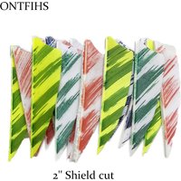 50PCS/lot 2Inch Archery Feathers Shield Cut Fletches Color Ink Painting Arrow Feather DIY Accessories Hunting Shooting