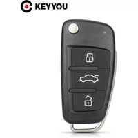 KEYYOU Replacement Flip Remote Car Key Case Shell For Audi A2 A3 A4 A6 A6L A8 Q7 TT
