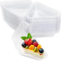 50/100Pcs Clear Triangle Dessert Box - Reusable Cake Slice Container Fruit Food Packing Box Stackable Sandwich Holder